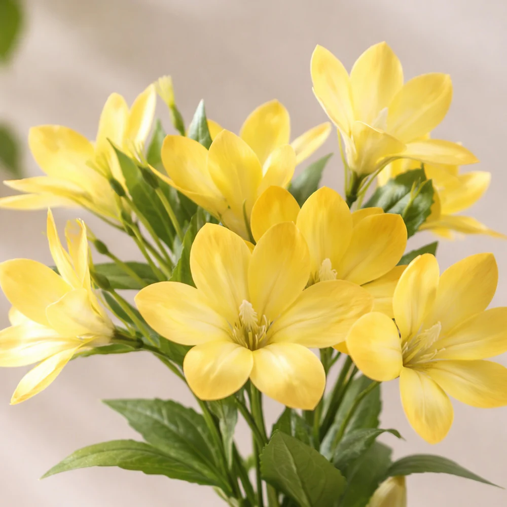 Clematis Faux Stem - Yellow White - Image 4