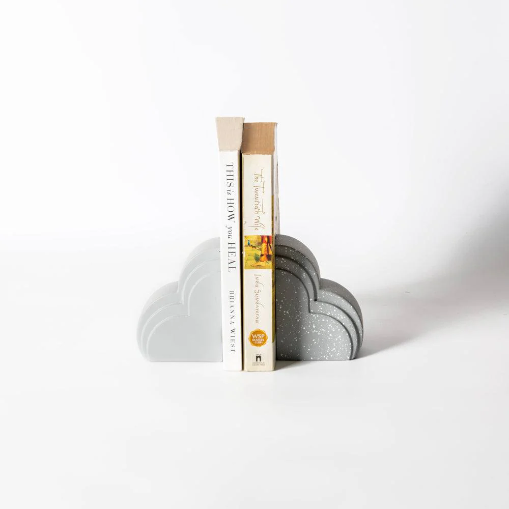 Cloud Bookends, Set of 2- Grey - Image 3