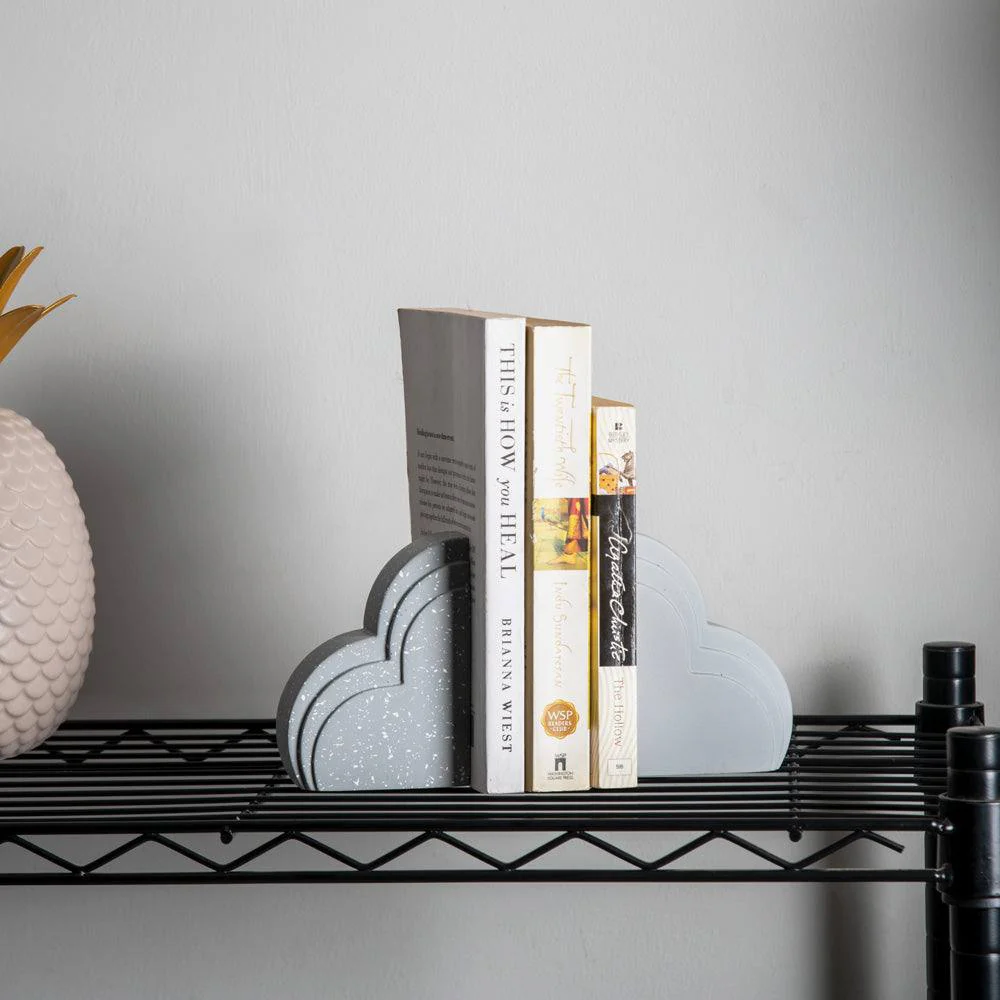 Cloud Bookends, Set of 2- Grey - Image 4