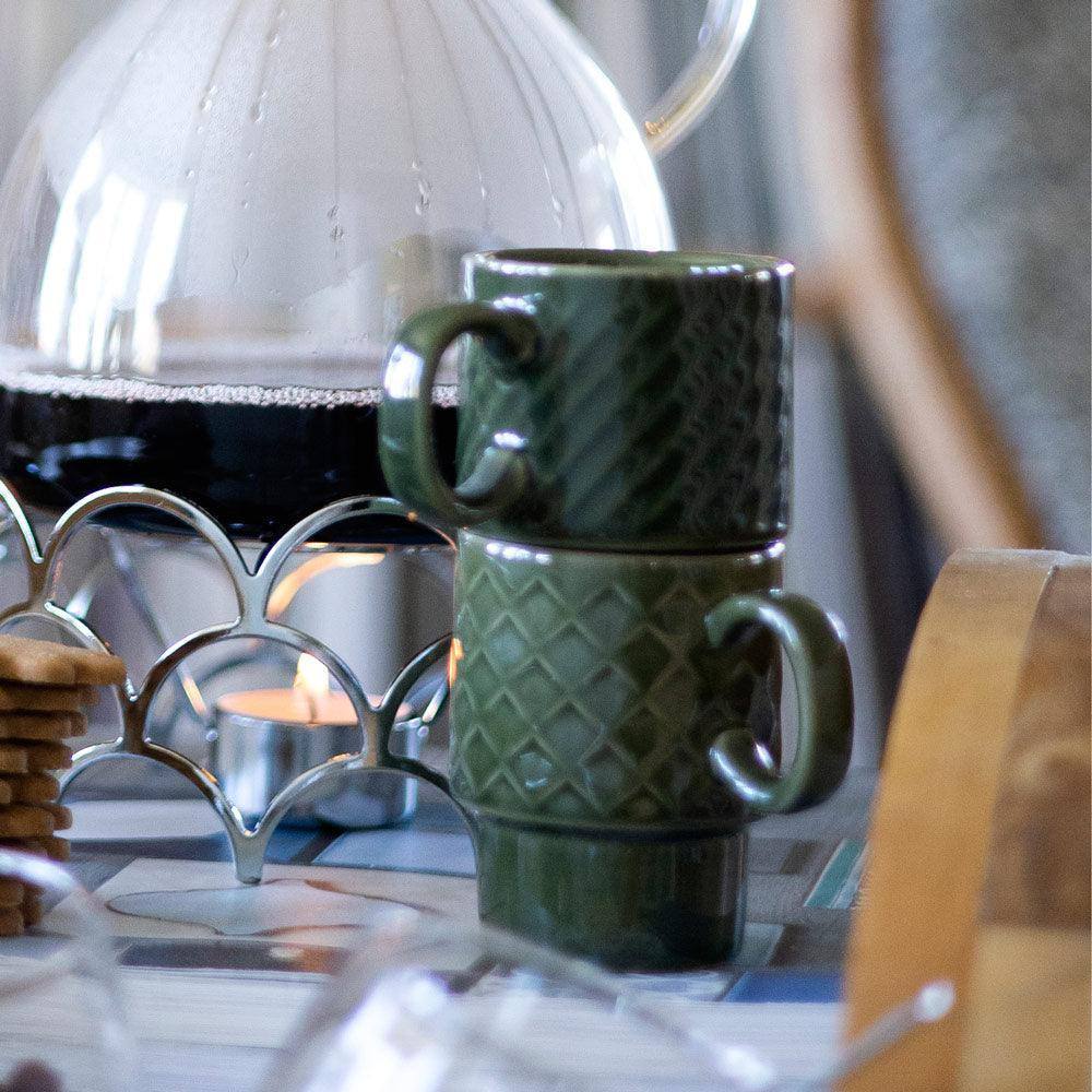 Coffee and More Mini Espresso Cups, Set of 4 - Green - Image 3