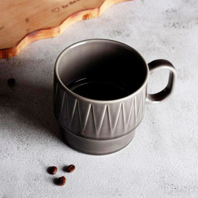 Coffee and More Tea Mugs, Set of 2 - Grey - Image 5