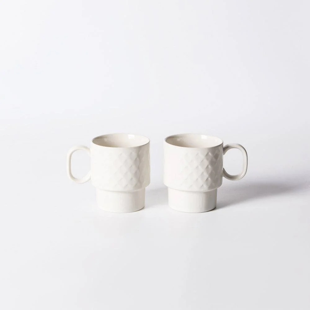 Coffee & More Coffee Mugs, Set of 2 - White - Image 2