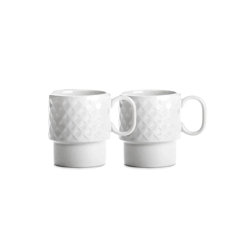 Coffee & More Coffee Mugs, Set of 2 - White - Image 6