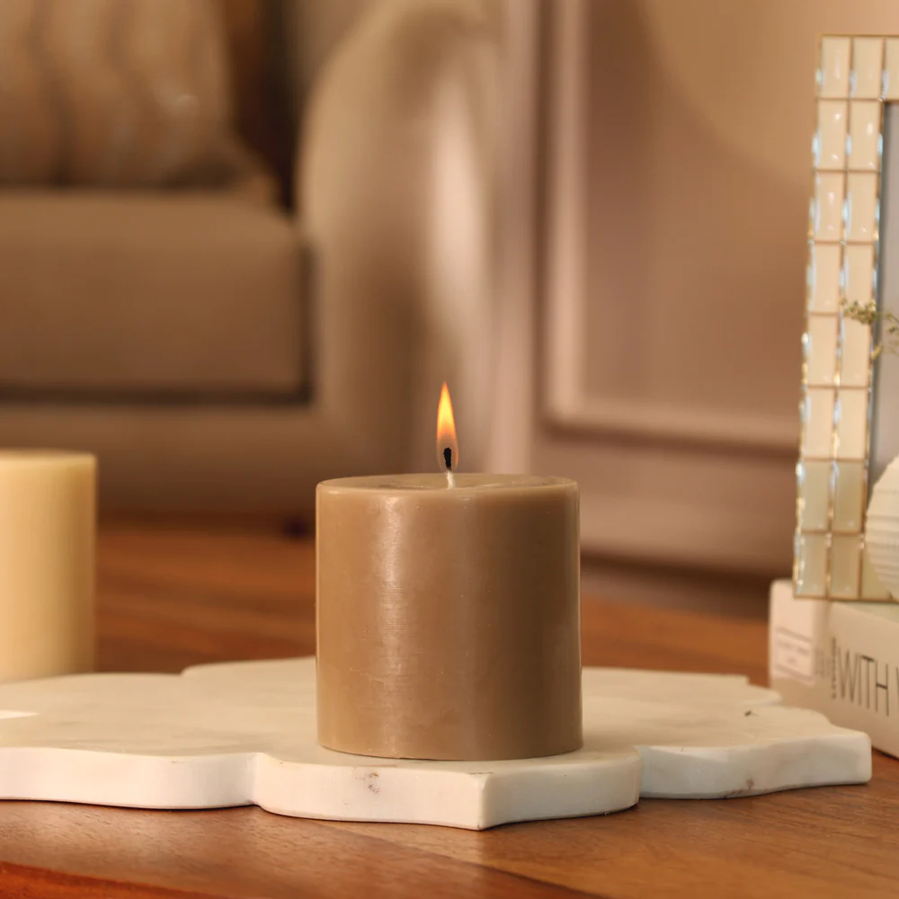 Column Candle Small - Taupe - Image 2