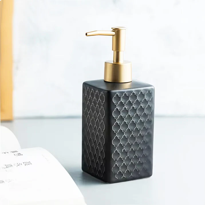 Column Soap Dispenser - Tiled Black - Image 2