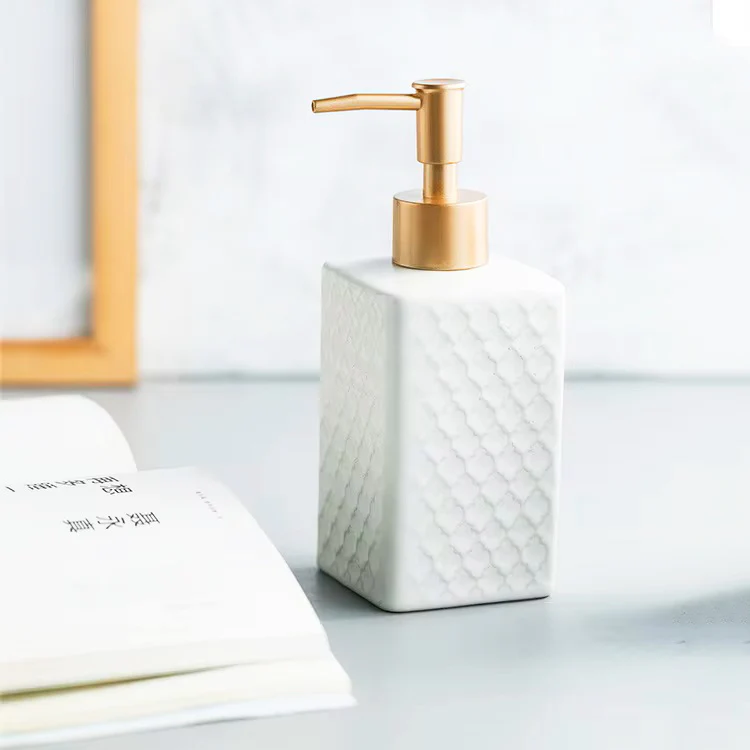 Column Soap Dispenser - Tiled White - Image 2