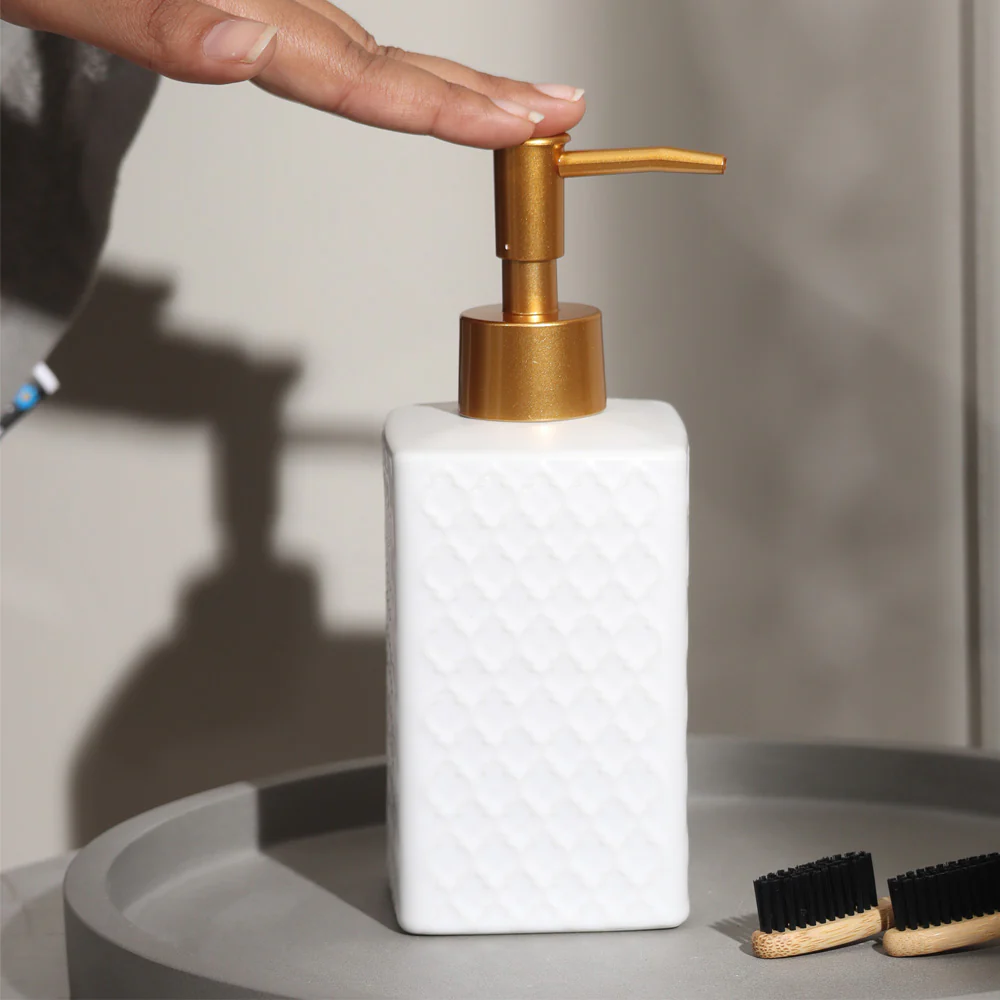 Column Soap Dispenser - Tiled White - Image 3