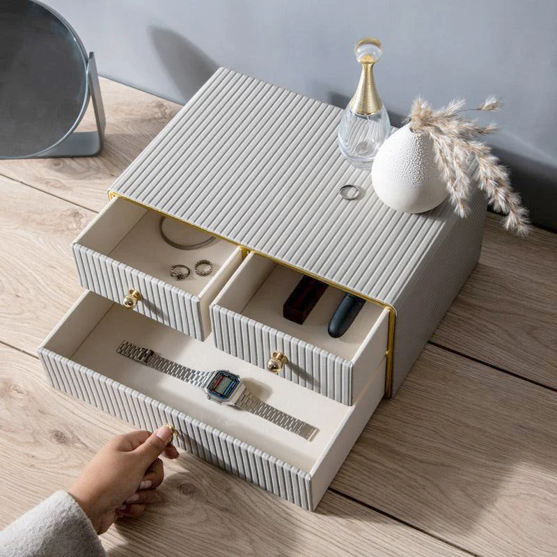Columns Organiser with Drawers - Light Grey - Image 2