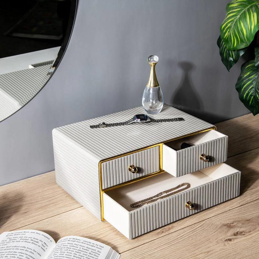 Columns Organiser with Drawers - Light Grey - Image 4