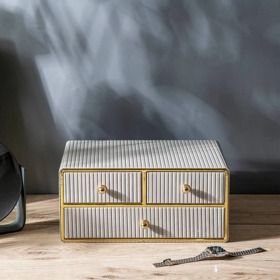 Columns Organiser with Drawers - Light Grey - Image 5