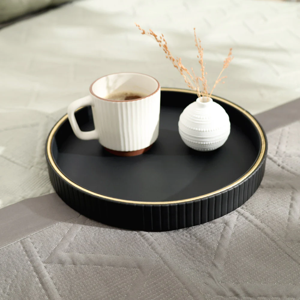Columns Round Vanity Tray - Black - Image 6