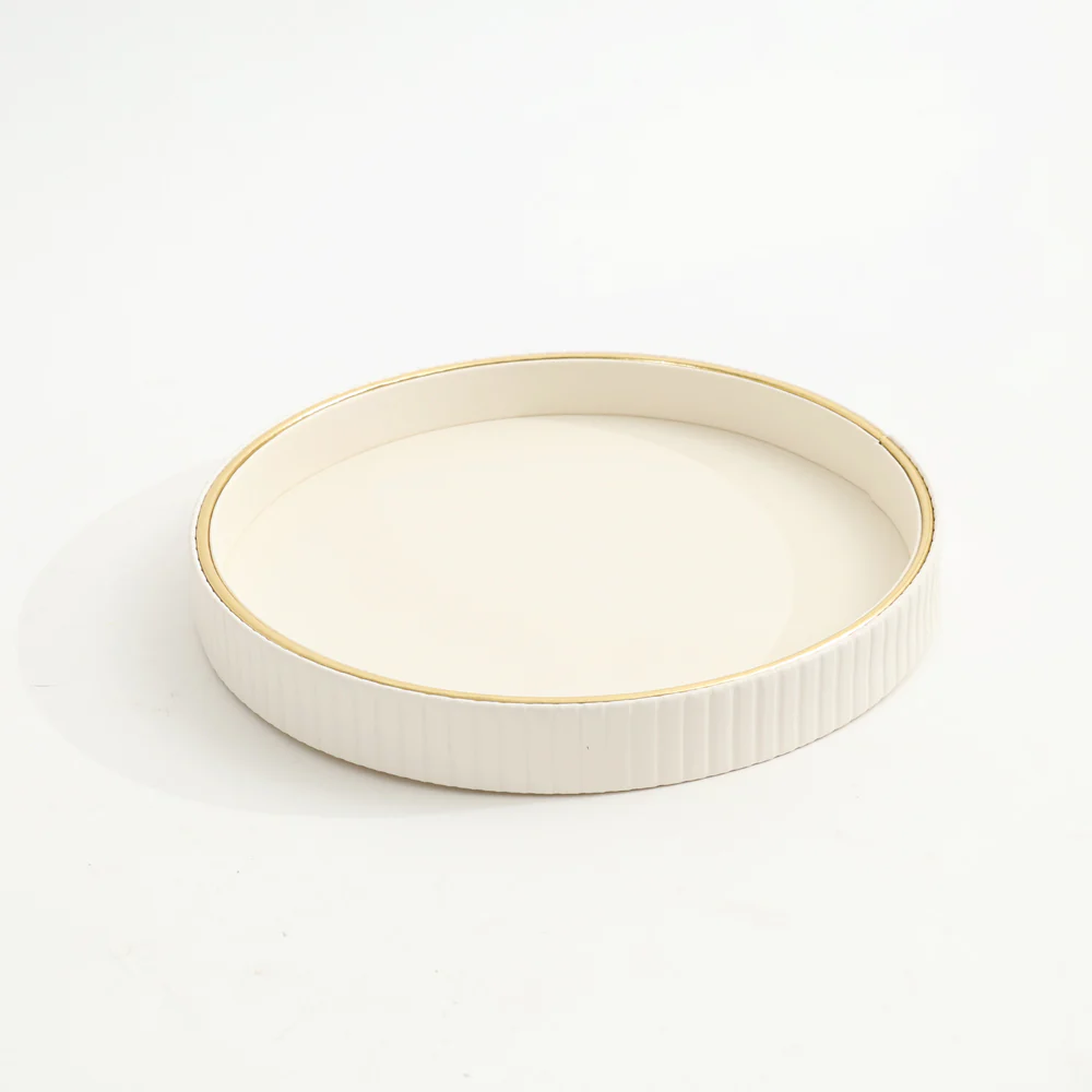 Columns Round Vanity Tray - Ivory - Image 3