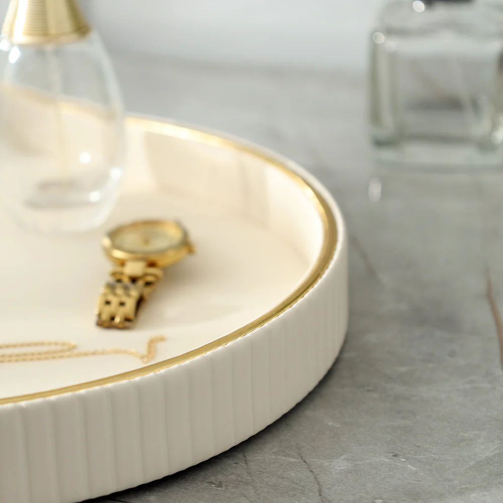 Columns Round Vanity Tray - Ivory - Image 4