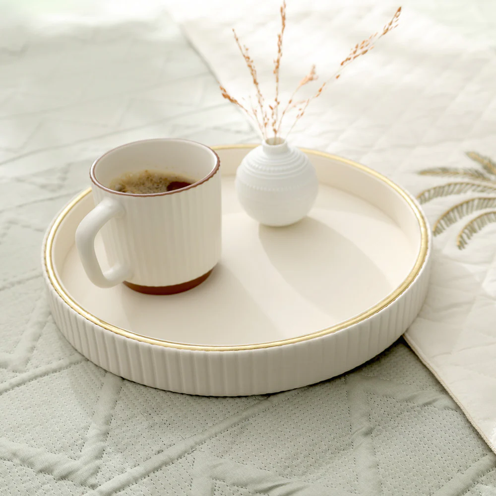 Columns Round Vanity Tray - Ivory - Image 5
