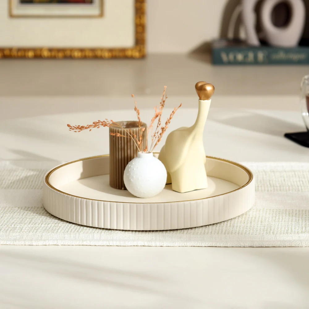 Columns Round Vanity Tray - Ivory - Image 6