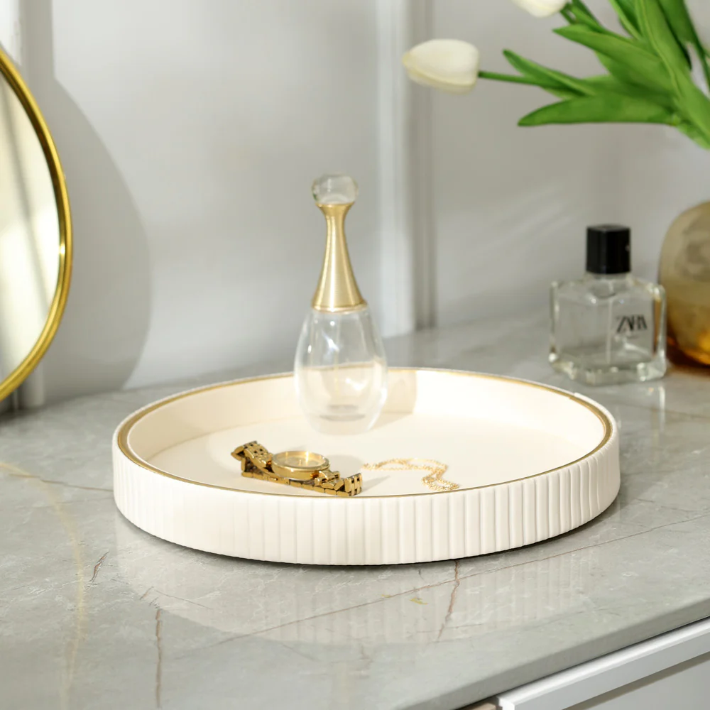 Columns Round Vanity Tray - Ivory - Image 7