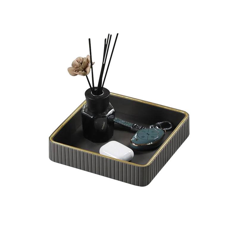 Columns Square Leather Valet Tray - Dark Grey - Image 4
