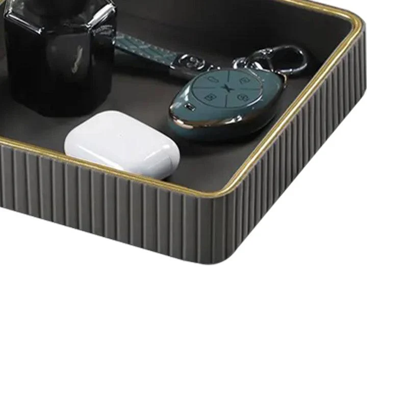 Columns Square Leather Valet Tray - Dark Grey - Image 6