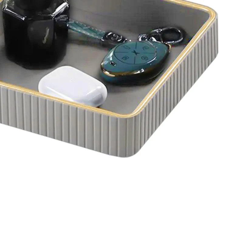 Columns Square Leather Valet Tray - Light Grey - Image 6