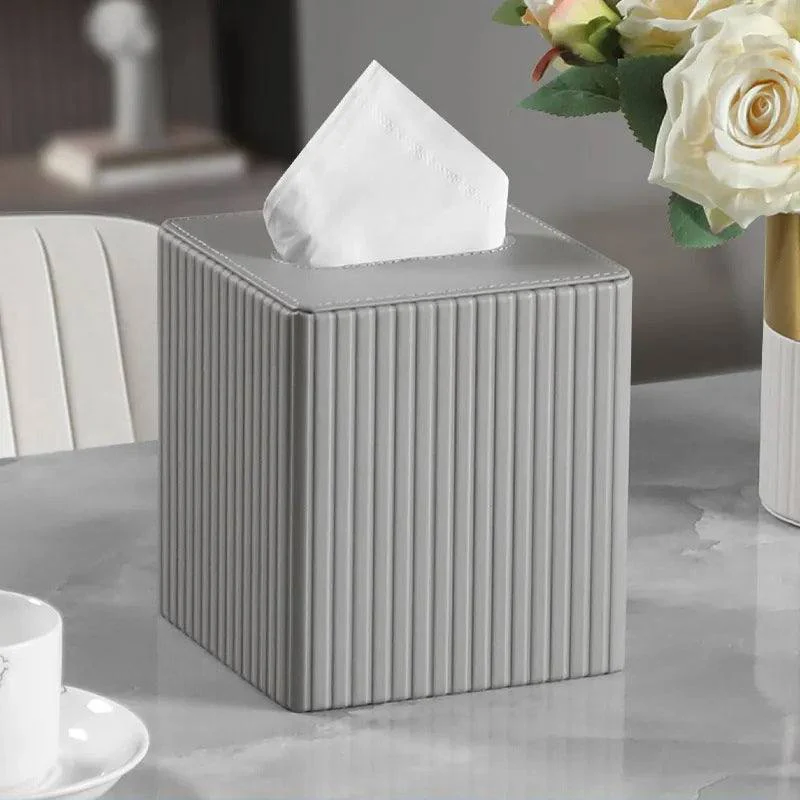 Columns Square Tissue Box Holder - Light Grey - Image 9