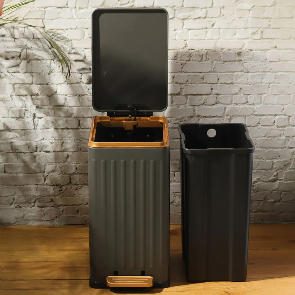 Columns Slim Pedal Bin 12L - Grey - Image 5