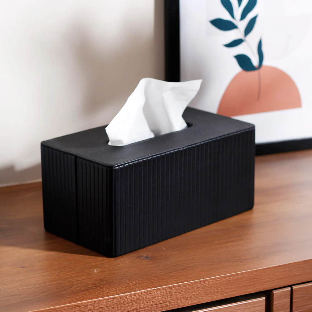 Columns Tissue Box Holder - Black - Image 3