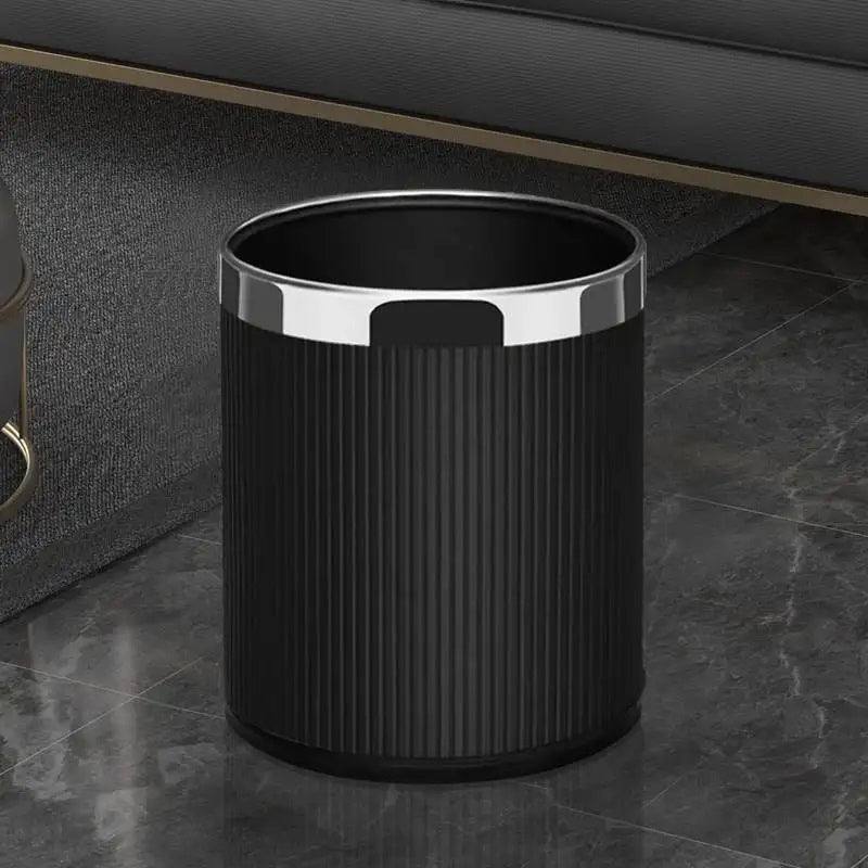 Columns Waste Bin 10L - Black & Steel - Image 7