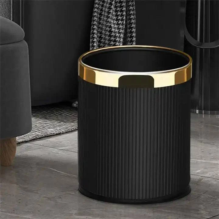Columns Waste Bin 10L - Black & Gold - Image 9