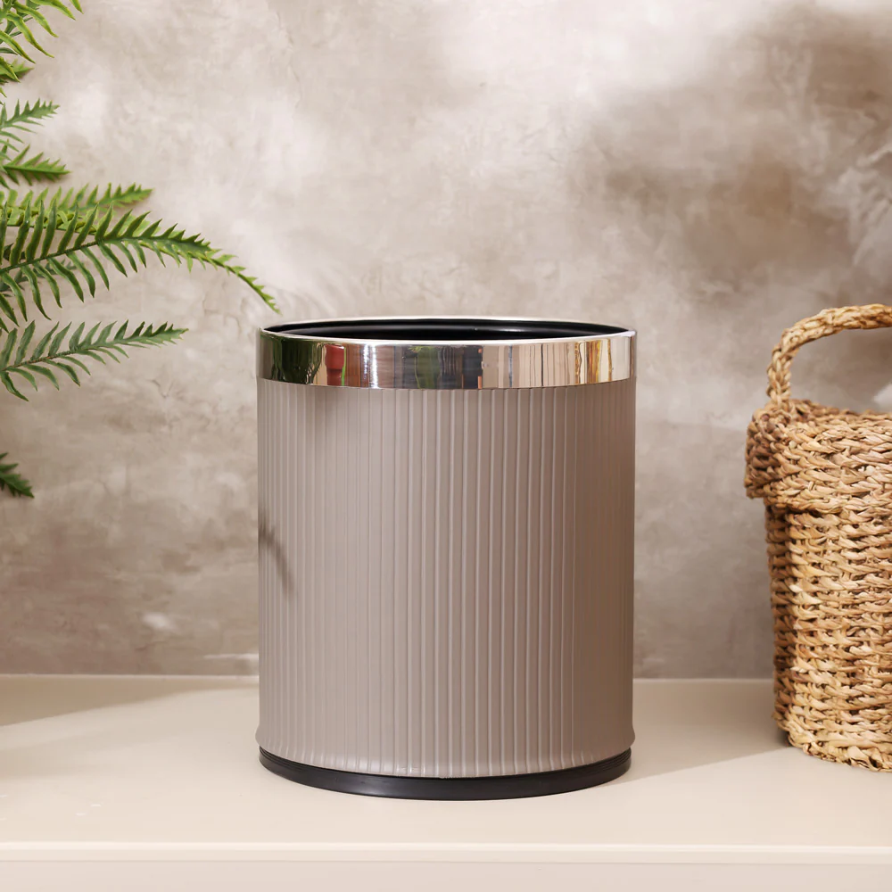 Columns Waste Bin 10L - Dark Grey & Steel - Image 4