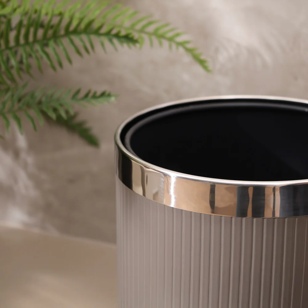 Columns Waste Bin 10L - Dark Grey & Steel - Image 5