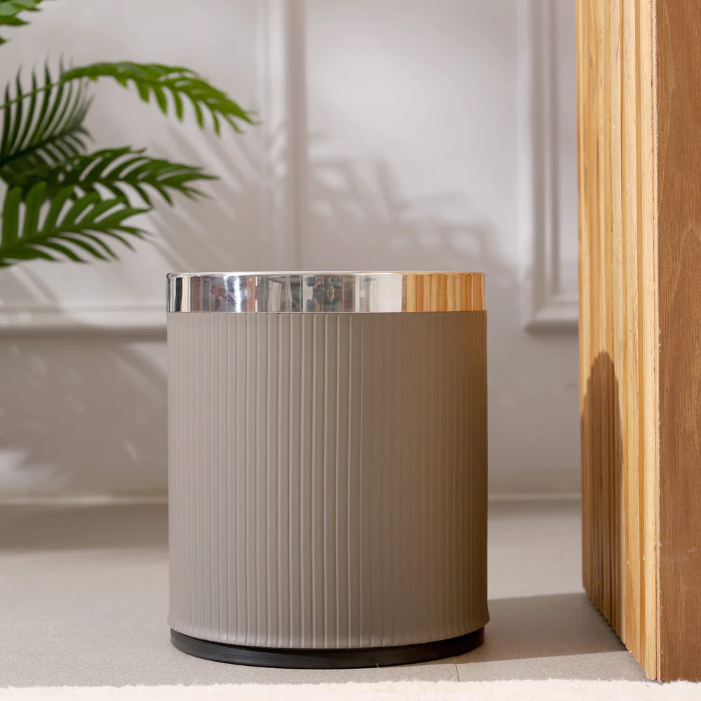 Columns Waste Bin 10L - Dark Grey & Steel - Image 6