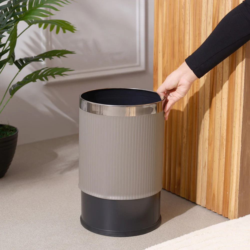 Columns Waste Bin 10L - Dark Grey & Dark Steel - Image 2