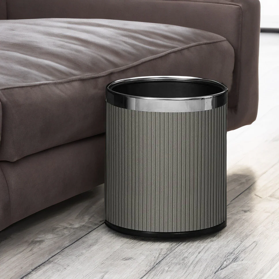 Columns Waste Bin 10L - Dark Grey & Dark Steel - Image 6