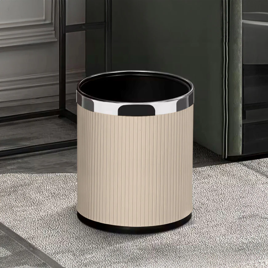Columns Waste Bin 10L - Taupe & Steel - Image 6