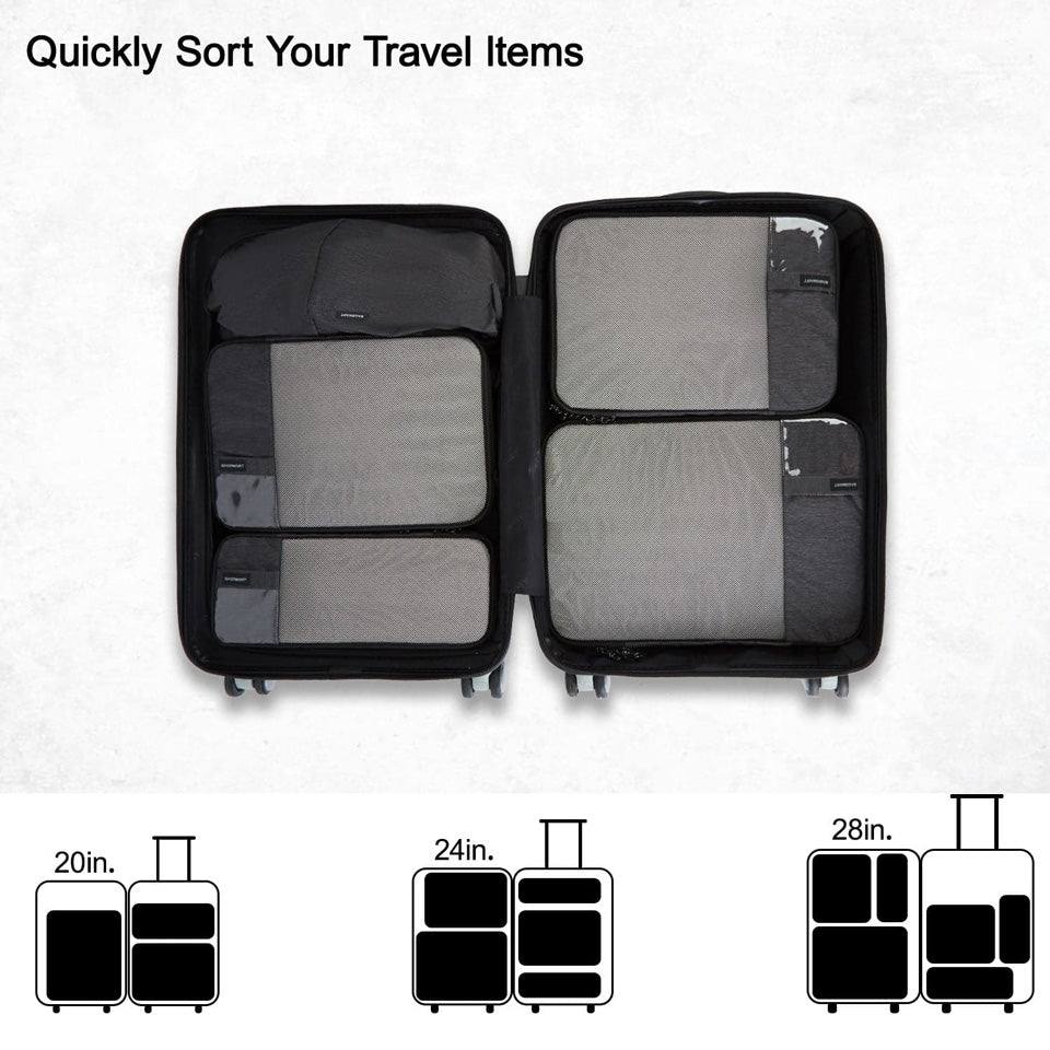 Compression Packing Cubes, Set of 6 - Black - Image 4