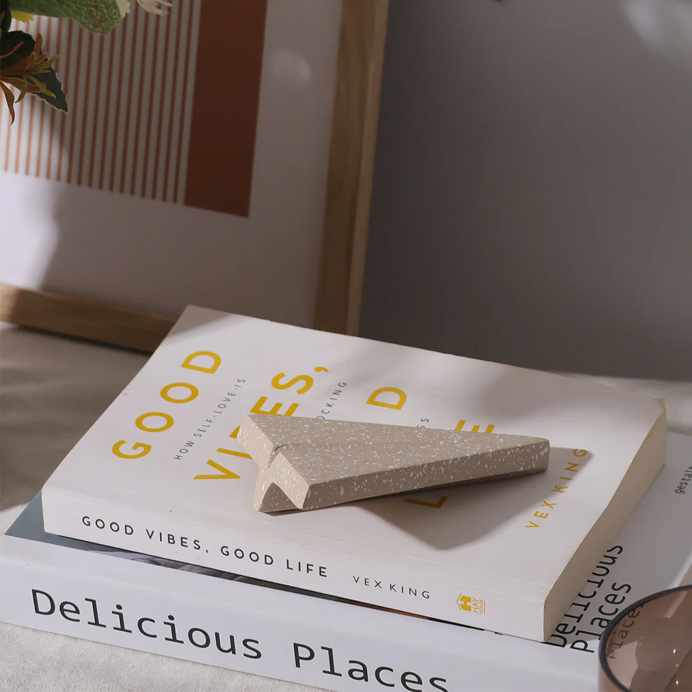 Concrete Aeroplane Paperweight - Speckled Taupe - Image 3