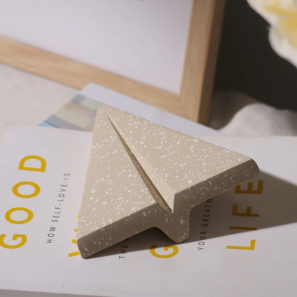 Concrete Aeroplane Paperweight - Speckled Taupe - Image 4