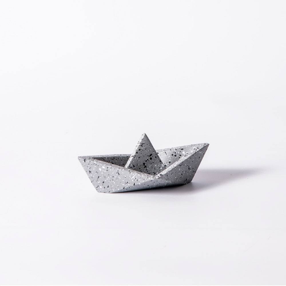Concrete Boat Paperweight - Speckled Grey - Image 3