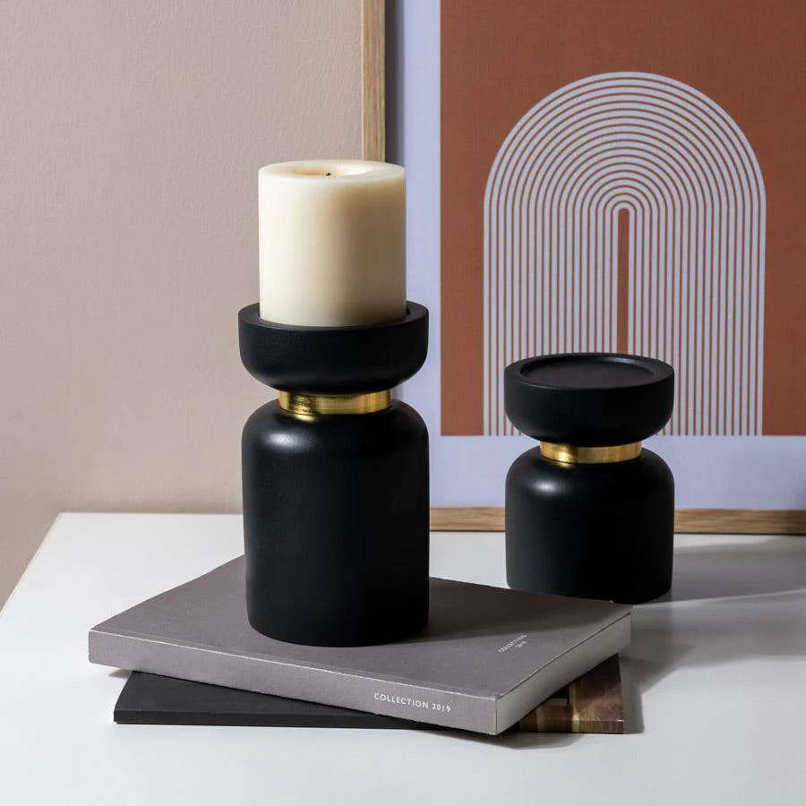Concrete Candle Stand Large - Black - Image 4