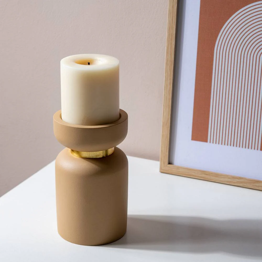 Concrete Candle Stand Large - Taupe - Image 2