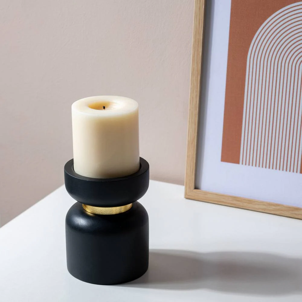 Concrete Candle Stand Medium - Black - Image 4