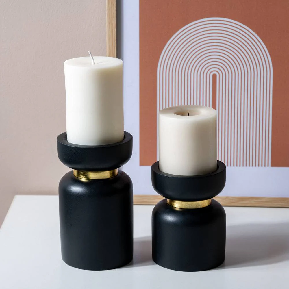 Concrete Candle Stand Medium - Black - Image 5