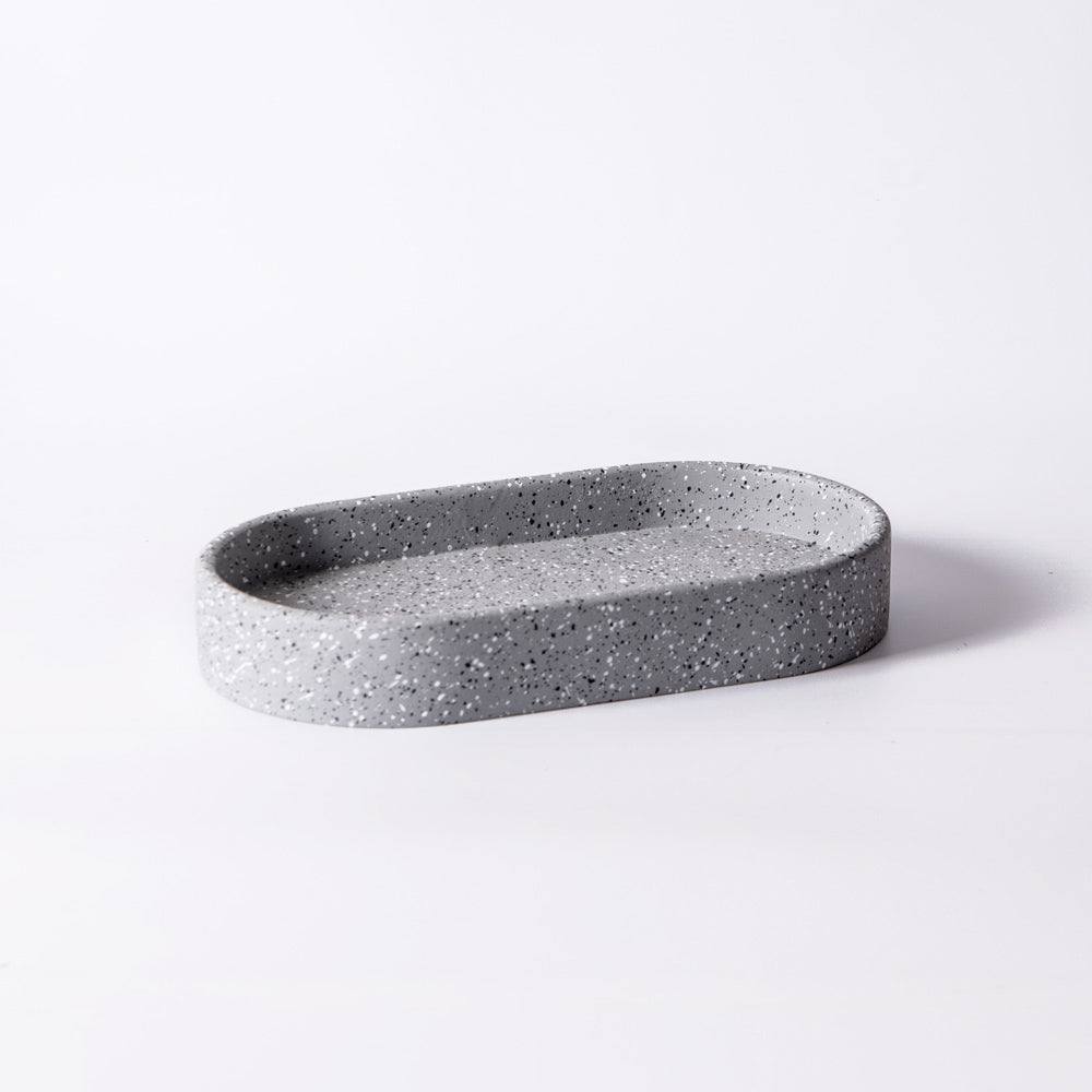 Concrete Oval Valet Tray Medium - Speckled Grey - Image 4