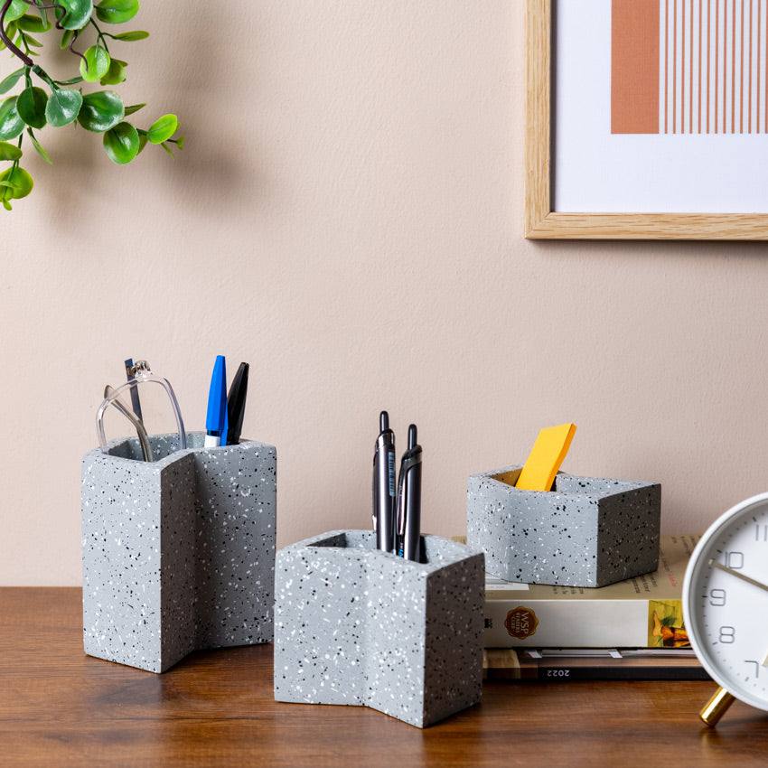 Concrete Tier Desk Organisers - Speckled Grey - Image 4