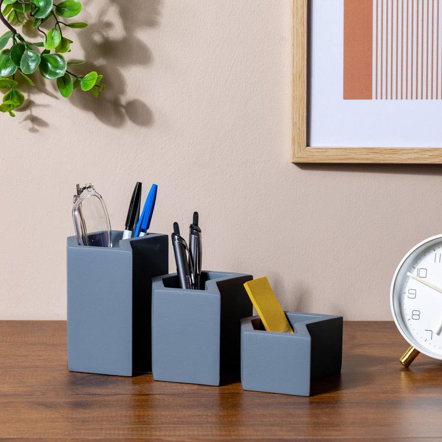 Concrete Tier Desk Organisers - Steel Grey - Image 4
