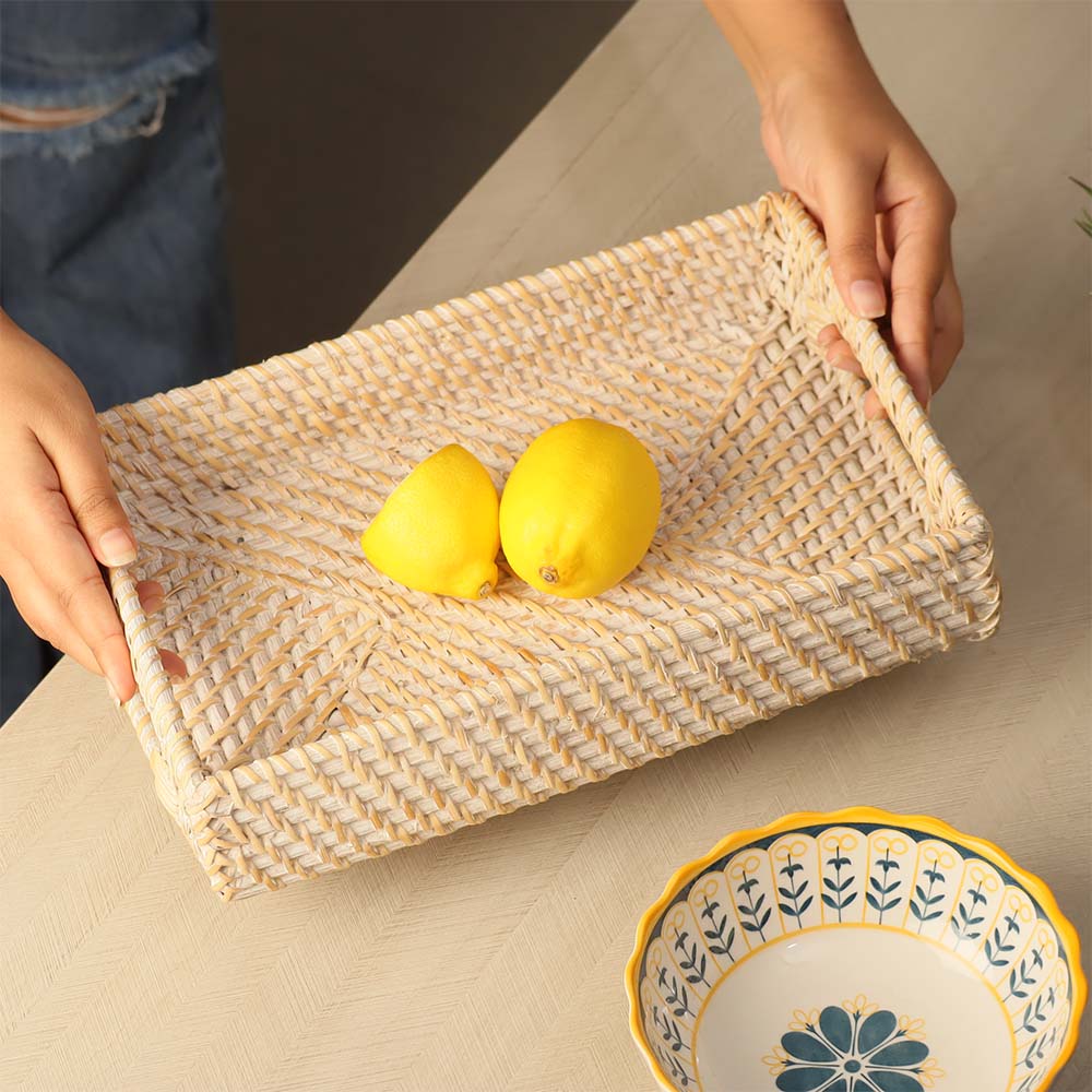 Corda Rattan Tray Medium - Birch - Image 4