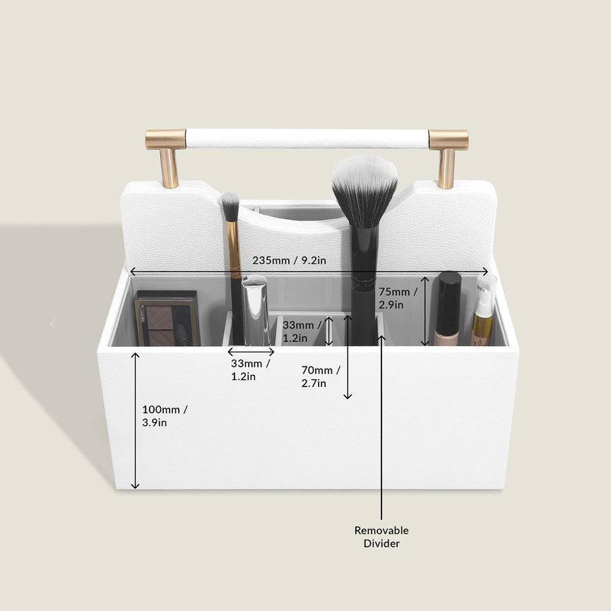 Cosmetic Organiser Caddy Medium - Pebble White - Image 3