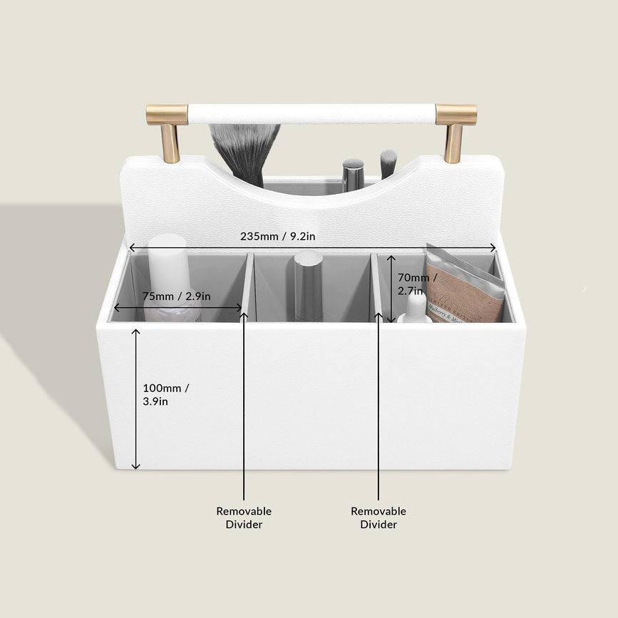 Cosmetic Organiser Caddy Medium - Pebble White - Image 4