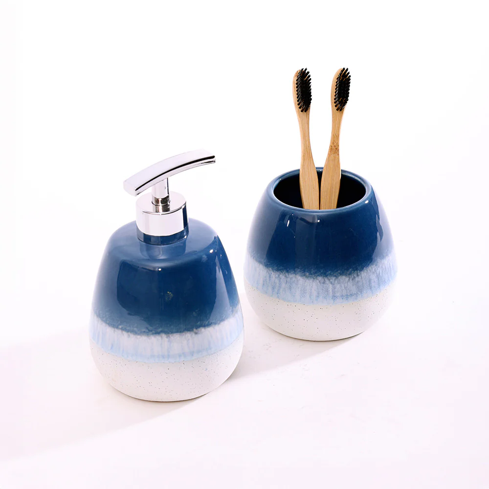 Costa 2-piece Bathroom Set - Blue White - Image 6