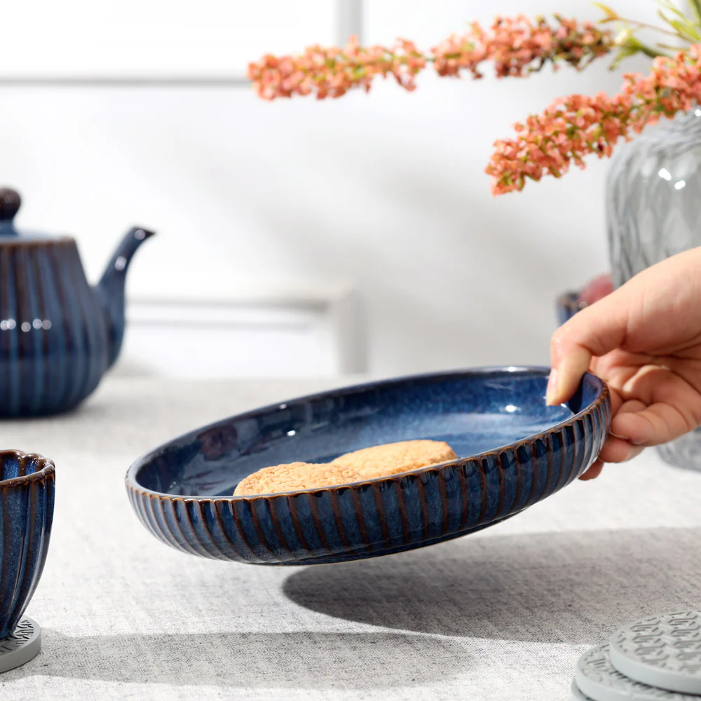 Cove Deep Quarter Plate - Teal Blue - Image 5